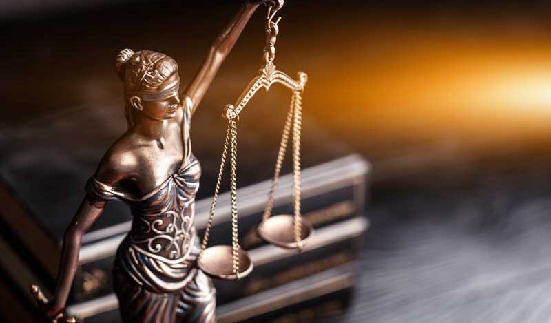 Derecho penal y defensa jurídica estatua